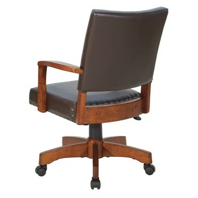 Deluxe Wood Bankers Chair Faux Leather - OSP Home Furnishings Espresso 6 Deluxe Wood Bankers Chair Faux Leather - OSP Home Furnishings Espresso - Image 4
