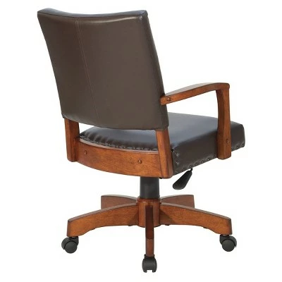 Deluxe Wood Bankers Chair Faux Leather - OSP Home Furnishings Espresso 7 Deluxe Wood Bankers Chair Faux Leather - OSP Home Furnishings Espresso - Image 5