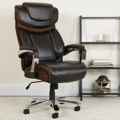 Flash Furniture HERCULES Series Big & Tall 500 lb. Rated LeatherSoft Executive Swivel Ergonomic Office Chair with Height Adjustable Headrest 3 Flash Furniture HERCULES Series Big & Tall 500 lb. Rated LeatherSoft Executive Swivel Ergonomic Office Chair with Height Adjustable Headrest