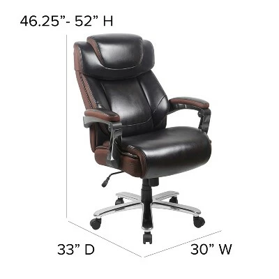 Flash Furniture HERCULES Series Big & Tall 500 lb. Rated LeatherSoft Executive Swivel Ergonomic Office Chair with Height Adjustable Headrest 5 Flash Furniture HERCULES Series Big & Tall 500 lb. Rated LeatherSoft Executive Swivel Ergonomic Office Chair with Height Adjustable Headrest - Image 3