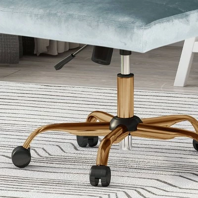 Centennial Glam Tufted Home Office Chair with Swivel Base - Christopher Knight Home Light Gray 6 Centennial Glam Tufted Home Office Chair with Swivel Base - Christopher Knight Home Light Gray - Image 4