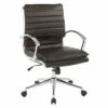 OSP Home Furnishings Mid Back Manager's Faux Leather Chair with Chrome Base - OSP Designs Black