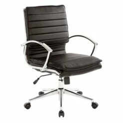 OSP Home Furnishings Mid Back Manager's Faux Leather Chair with Chrome Base - OSP Designs Black 22 OSP Home Furnishings Mid Back Manager's Faux Leather Chair with Chrome Base - OSP Designs Black -Office Chairs Sales Shop unnamed file 7239