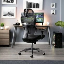 Ergo Office Chair Featuring Mesh Back and Seat with Head Rest Black - OFM -Office Chairs Sales Shop unnamed file 7246