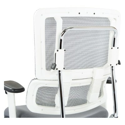 Vertical Mesh Chair with Steel Fabric Seat and Polished Aluminum - OSP Home Furnishings Black 6 Vertical Mesh Chair with Steel Fabric Seat and Polished Aluminum - OSP Home Furnishings Black - Image 4