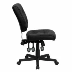 Multi-Functional Swivel Task Chair Black Leather - Flash Furniture