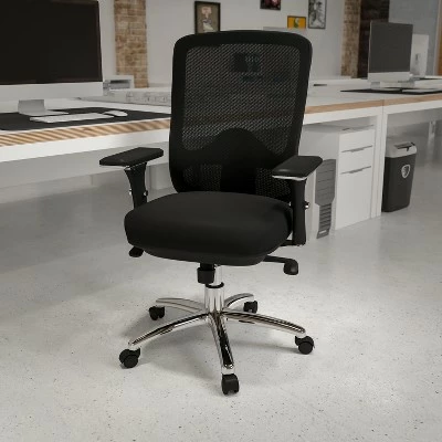 Flash Furniture HERCULES Series 24/7 Intensive Use Big & Tall 350 lb. Rated Black Mesh Multifunction Swivel Ergonomic Office Chair 3 Flash Furniture HERCULES Series 24/7 Intensive Use Big & Tall 350 lb. Rated Black Mesh Multifunction Swivel Ergonomic Office Chair