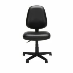 Straton Series Anti-Microbial/Anti-Bacterial Mid-Back Armless Swivel Task Chair Vinyl Black - OFM