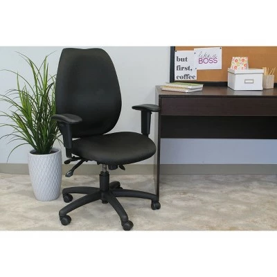 High Back Task Chair with Seat Slider Black - Boss Office Products 3 High Back Task Chair with Seat Slider Black - Boss Office Products
