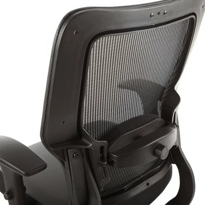 Vertical Mesh Back Chair with Bonded Leather Seat Black - OSP Home Furnishings 5 Vertical Mesh Back Chair with Bonded Leather Seat Black - OSP Home Furnishings - Image 3