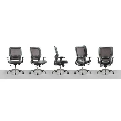 Vertical Mesh Back Chair with Bonded Leather Seat Black - OSP Home Furnishings 6 Vertical Mesh Back Chair with Bonded Leather Seat Black - OSP Home Furnishings - Image 4