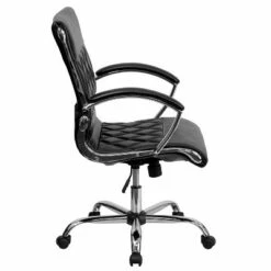 Executive Swivel Office Chair Black Leather/Chrome - Flash Furniture