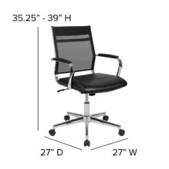 Flash Furniture Mid-Back Black Mesh Contemporary Executive Swivel Office Chair with LeatherSoft Seat 17 Flash Furniture Mid-Back Black Mesh Contemporary Executive Swivel Office Chair with LeatherSoft Seat -Office Chairs Sales Shop unnamed file 7483