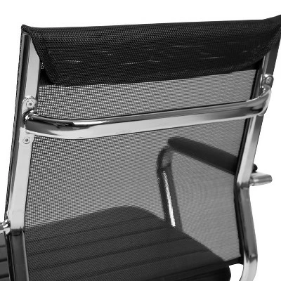 Flash Furniture Mid-Back Black Mesh Contemporary Executive Swivel Office Chair with LeatherSoft Seat 9 Flash Furniture Mid-Back Black Mesh Contemporary Executive Swivel Office Chair with LeatherSoft Seat - Image 7