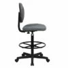 Ergonomic Drafting Chair Adjustable Gray - Flash Furniture