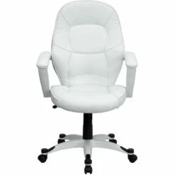 Mid-Back White Leather Executive Swivel Office Chair - Flash Furniture -Office Chairs Sales Shop unnamed file 7531