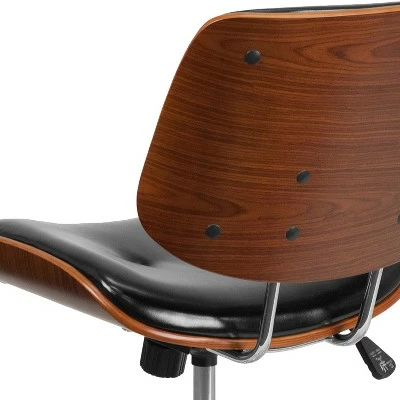 Flash Furniture Low Back Black LeatherSoft Ergonomic Wood Swivel Task Office Chair 7 Flash Furniture Low Back Black LeatherSoft Ergonomic Wood Swivel Task Office Chair - Image 5