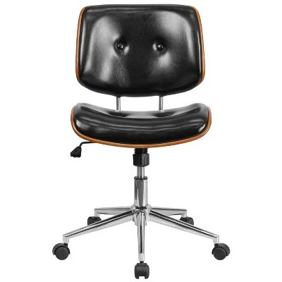 Flash Furniture Low Back Black LeatherSoft Ergonomic Wood Swivel Task Office Chair 10 Flash Furniture Low Back Black LeatherSoft Ergonomic Wood Swivel Task Office Chair - Image 8