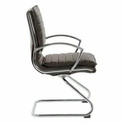 OSP Home Furnishings Guest Faux Leather Chair with Chrome Base - OSP Designs Charcoal Black -Office Chairs Sales Shop unnamed file 7619
