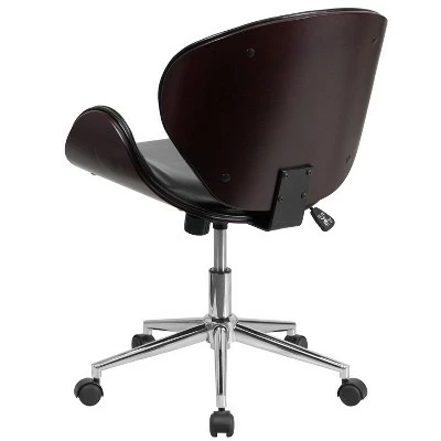 Flash Furniture Mid-Back Wood Conference Office Chair with LeatherSoft Seat 3 Flash Furniture Mid-Back Wood Conference Office Chair with LeatherSoft Seat - Image 2
