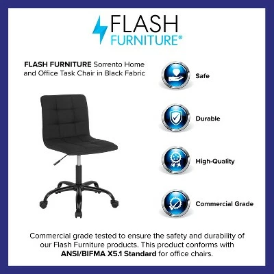 Flash Furniture Sorrento Home and Office Armless Task Office Chair with Tufted Back/Seat 3 Flash Furniture Sorrento Home and Office Armless Task Office Chair with Tufted Back/Seat