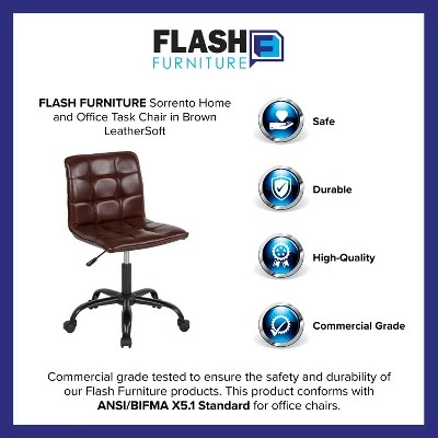 Flash Furniture Sorrento Home and Office Armless Task Office Chair with Tufted Back/Seat 10 Flash Furniture Sorrento Home and Office Armless Task Office Chair with Tufted Back/Seat - Image 8