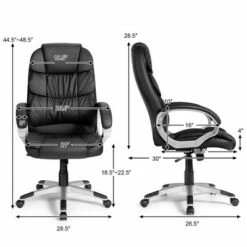 Costway Ergonomic Office Chair High Back Leather Computer Task Chair Adjustable