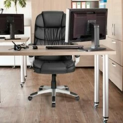 Costway Ergonomic Office Chair High Back Leather Computer Task Chair Adjustable -Office Chairs Sales Shop unnamed file 7792