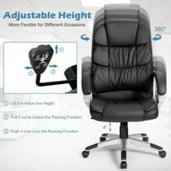 Costway Ergonomic Office Chair High Back Leather Computer Task Chair Adjustable -Office Chairs Sales Shop unnamed file 7796