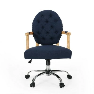 Avens Contemporary Tufted Fabric Swivel Office Lift Chair - Christopher Knight Home Dark Gray/chrome 12 Avens Contemporary Tufted Fabric Swivel Office Lift Chair - Christopher Knight Home Dark Gray/chrome - Image 10