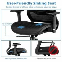 Costway Office Chair Adjustable Mesh Computer Chair with Sliding Seat & Lumbar Support -Office Chairs Sales Shop unnamed file 7891