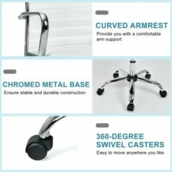 Costway Set of 4 PU Leather Office Chair High Back Conference Task Chair w/Armrests -Office Chairs Sales Shop unnamed file 7903