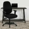 Emma and Oliver High Back Black Fabric Executive Ergonomic Office Chair with Adjustable Arms