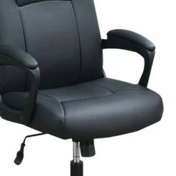 Curved Arms and Leatherette Upholstery Office Chair - Benzara Brown -Office Chairs Sales Shop unnamed file 8025