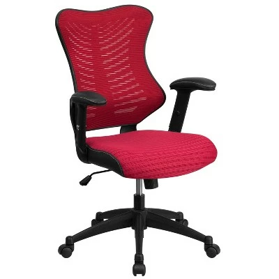 High Back Designer Mesh Executive Swivel Ergonomic Office Chair with Adjustable Arms - Riverstone Furniture Black 7 High Back Designer Mesh Executive Swivel Ergonomic Office Chair with Adjustable Arms - Riverstone Furniture Black - Image 5