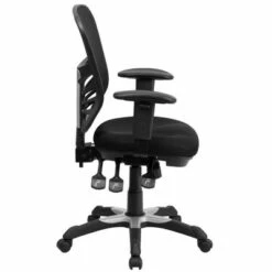 Mid Back Mesh Multifunction Executive Swivel Ergonomic Office Chair - Riverstone Furniture White