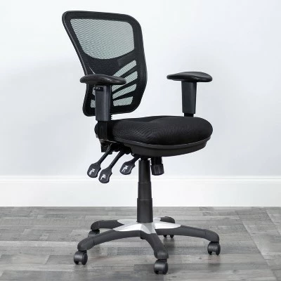 Mid Back Mesh Multifunction Executive Swivel Ergonomic Office Chair - Riverstone Furniture White 6 Mid Back Mesh Multifunction Executive Swivel Ergonomic Office Chair - Riverstone Furniture White - Image 4