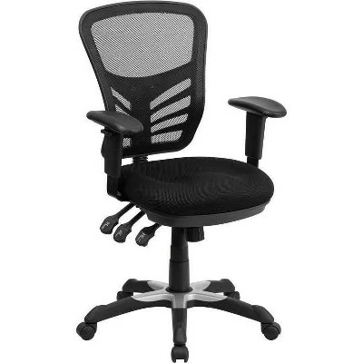 Mid Back Mesh Multifunction Executive Swivel Ergonomic Office Chair - Riverstone Furniture White 8 Mid Back Mesh Multifunction Executive Swivel Ergonomic Office Chair - Riverstone Furniture White - Image 6