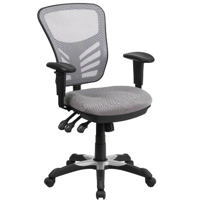 Mid Back Mesh Multifunction Executive Swivel Ergonomic Office Chair - Riverstone Furniture White 11 Mid Back Mesh Multifunction Executive Swivel Ergonomic Office Chair - Riverstone Furniture White - Image 9