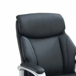 Leatherette with Curved Arms Office Chair Black - Benzara
