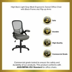 Emma and Oliver High Back Mesh Ergonomic Office Chair with Flip-up Arms -Office Chairs Sales Shop unnamed file 8098
