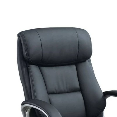 Top Padded Back with Curved Arms Office Chair Black - Benzara 3 Top Padded Back with Curved Arms Office Chair Black - Benzara