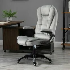 Vinsetto Ergonomic 7 Point Vibrating Massage Office Chair High Back Executive Reliner with Heating, Adjustable Height, Arm, Grey