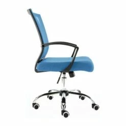 Modern Home Zuna Ergonomic Design Breathable Mesh Modern Mid Back Office Desk Chair with Lumbar Support, Steel Base, and Rolling Wheels, Black & Blue