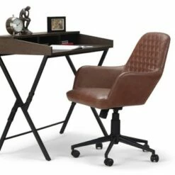 Sims Swivel Office Chair - Wyndenhall Distressed Cognac