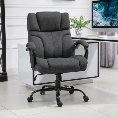 Vinsetto Big and Tall Ergonomic Executive Office Computer Chair 500lbs High with Upholste Thick Padding Headrest and Armrest Linen 3 Vinsetto Big and Tall Ergonomic Executive Office Computer Chair 500lbs High with Upholste Thick Padding Headrest and Armrest Linen