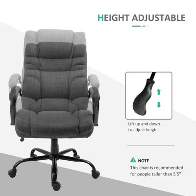 Vinsetto Big and Tall Ergonomic Executive Office Computer Chair 500lbs High with Upholste Thick Padding Headrest and Armrest Linen 7 Vinsetto Big and Tall Ergonomic Executive Office Computer Chair 500lbs High with Upholste Thick Padding Headrest and Armrest Linen - Image 5
