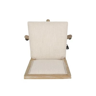Sandine Rustic Upholstered Swivel Office Chair - Christopher Knight Home Beige/natural 6 Sandine Rustic Upholstered Swivel Office Chair - Christopher Knight Home Beige/natural - Image 4