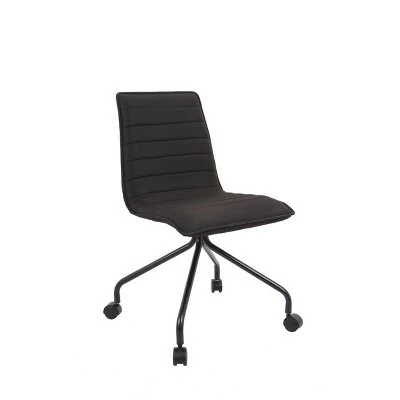 Modern Office Chair with Channeling - WOVENBYRD Walnut Faux Leather 6 Modern Office Chair with Channeling - WOVENBYRD Walnut Faux Leather - Image 4