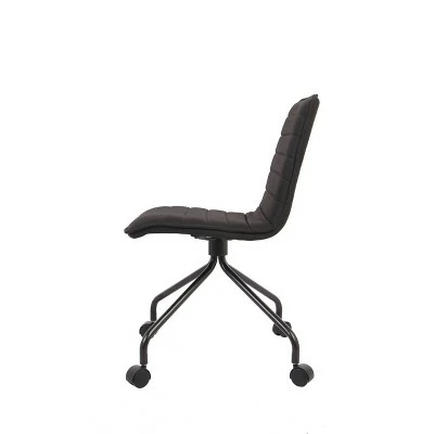 Modern Office Chair with Channeling - WOVENBYRD Walnut Faux Leather 7 Modern Office Chair with Channeling - WOVENBYRD Walnut Faux Leather - Image 5